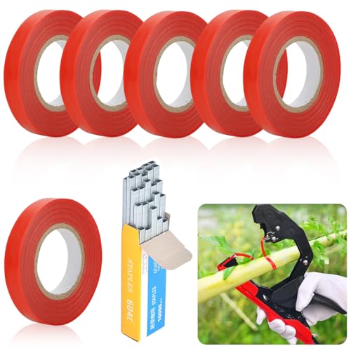 HASTHIP 6 Roll Plant Tying Tapes/1 Box Staple - Gardening Grafting Tape Replacement - Garden Branch Tying Machine Accessories - Garden Plant Tying Machine Accessories - Garden Tying Tape Tool HASTHIP 6 Roll Plant Tying Tapes/1 Box Staple - Gardening Grafting Tape Replacement - Garden Branch Tying Machine Accessories - Garden Plant Tying Machine Accessories - Garden Tying Tape Tool